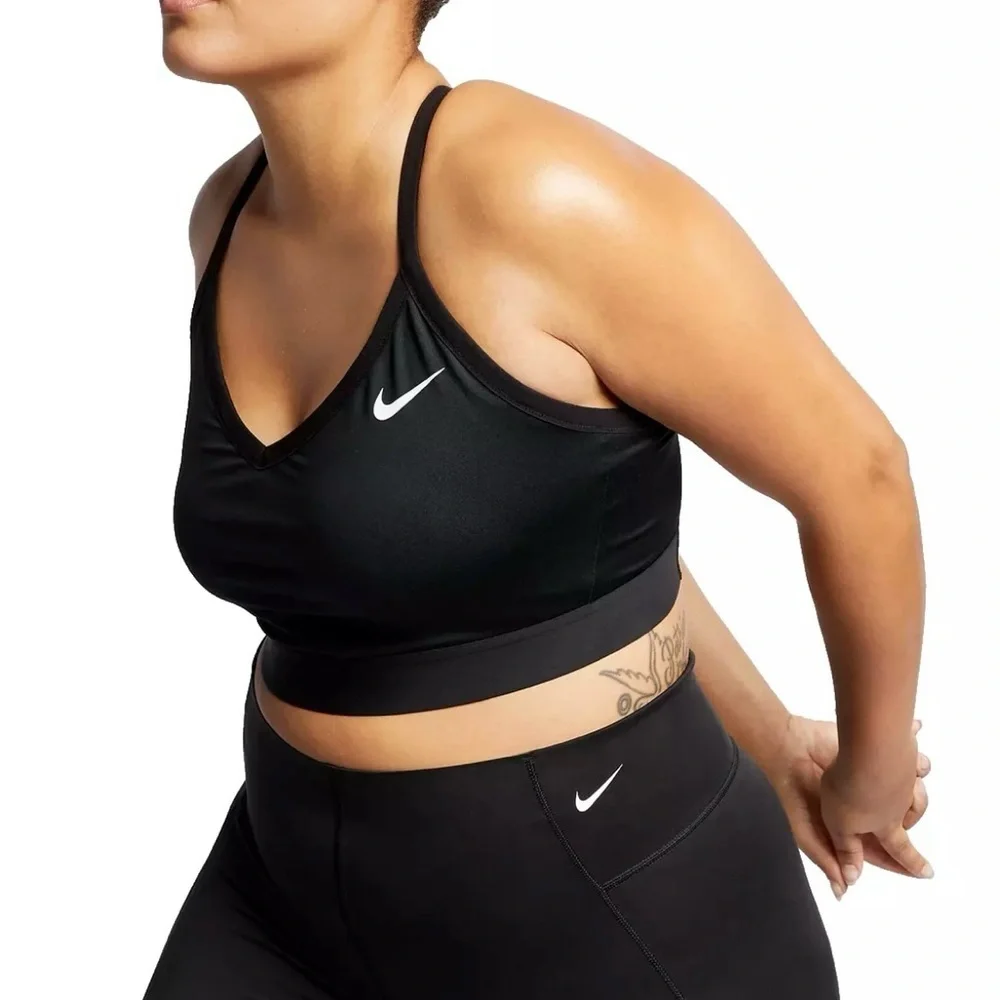 NIKE Women's Indy Light Support Padded Sports Bra Plus Size  Dri-FIT Black